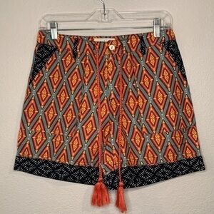 Sundance Kalini linen blend print shorts XS New, no tag